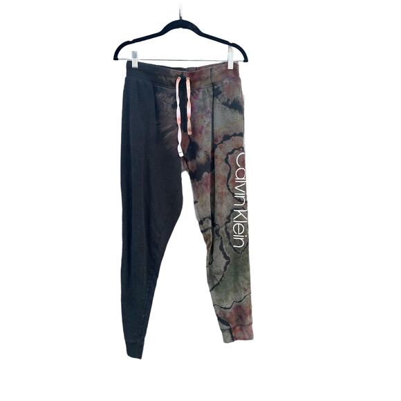 Tie Dye Calvin Klein Sweatpants | Asymmetrical Geode Tie - Reverse Dye / Ice Dye - Picture 1 of 2